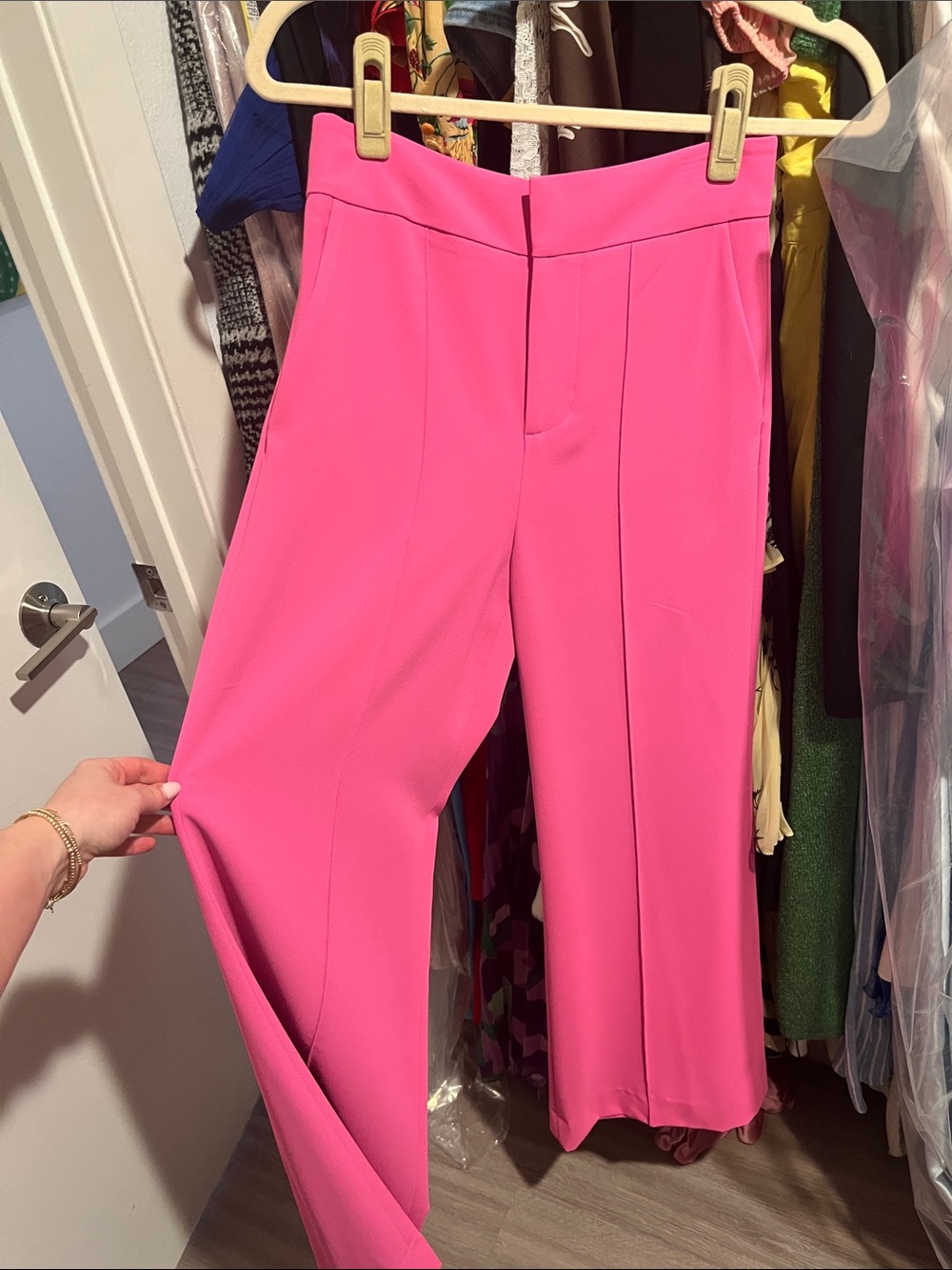 Pink tailored pants